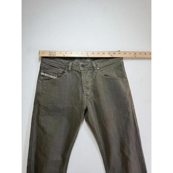 Diesel Belther Jeans 29x27 Blue Regular Slim Tapered Denim Pants Olive Green - Picture 4 of 5